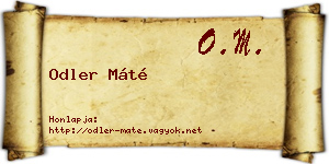 Odler Máté névjegykártya